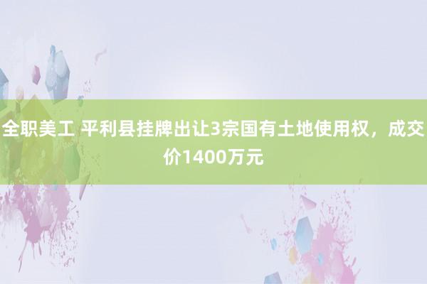 全职美工 平利县挂牌出让3宗国有土地使用权，成交价1400万元