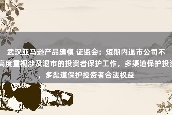 武汉亚马逊产品建模 证监会：短期内退市公司不会明显增加 高度重视涉及退市的投资者保护工作，多渠道保护投资者合法权益