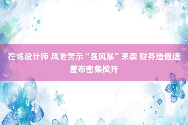 在线设计师 风险警示“强风暴”来袭 财务造假遮羞布密集掀开